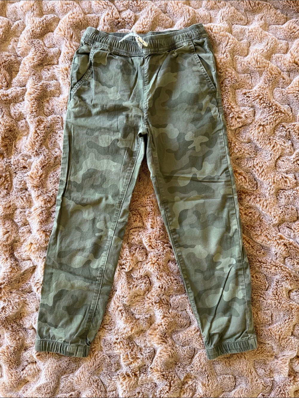 Kids Lands End Camo Jogger Pants - Olive Green, Sz Sm/6